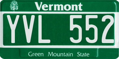 VT license plate YVL552