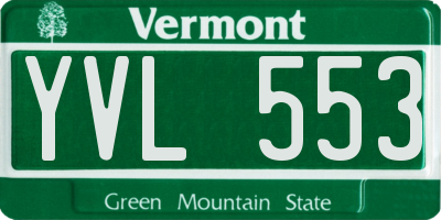 VT license plate YVL553