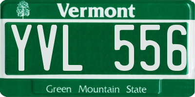 VT license plate YVL556