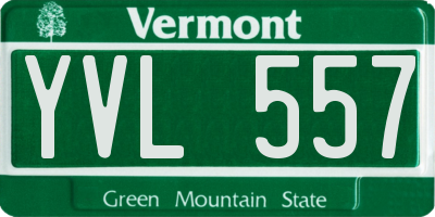 VT license plate YVL557