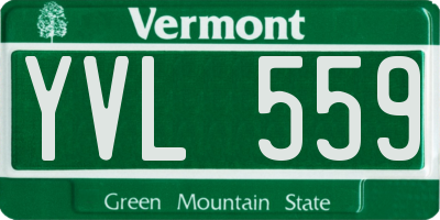 VT license plate YVL559