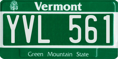 VT license plate YVL561