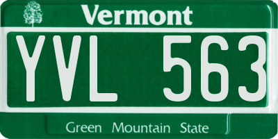 VT license plate YVL563