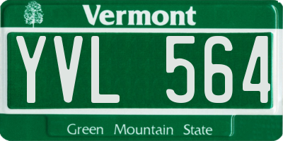VT license plate YVL564