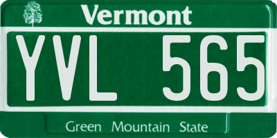 VT license plate YVL565