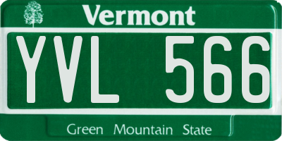 VT license plate YVL566