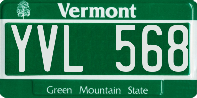 VT license plate YVL568