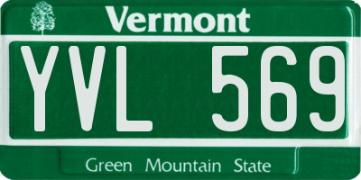 VT license plate YVL569
