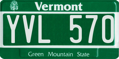 VT license plate YVL570