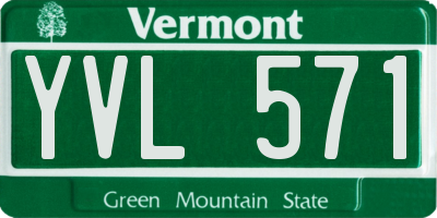 VT license plate YVL571