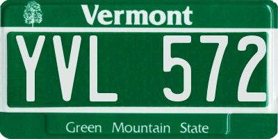 VT license plate YVL572