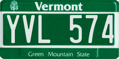 VT license plate YVL574