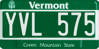VT license plate YVL575