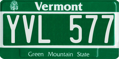 VT license plate YVL577