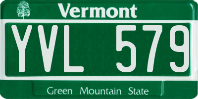VT license plate YVL579