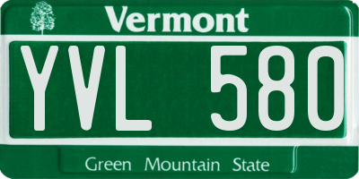 VT license plate YVL580