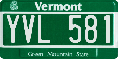 VT license plate YVL581