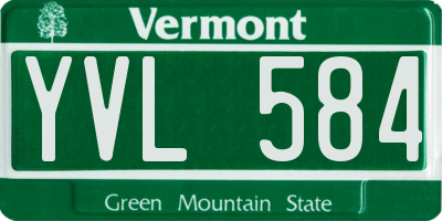 VT license plate YVL584