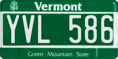 VT license plate YVL586