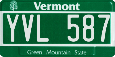 VT license plate YVL587