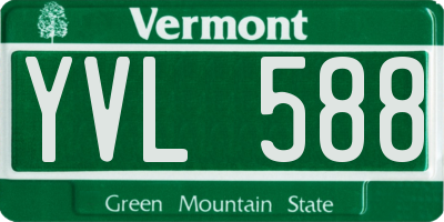 VT license plate YVL588