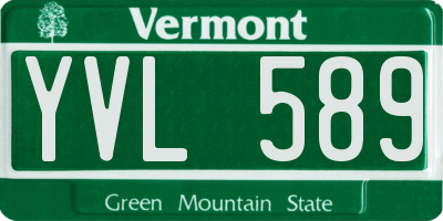 VT license plate YVL589