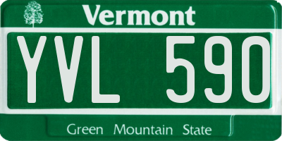 VT license plate YVL590