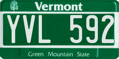 VT license plate YVL592
