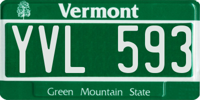 VT license plate YVL593