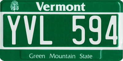 VT license plate YVL594