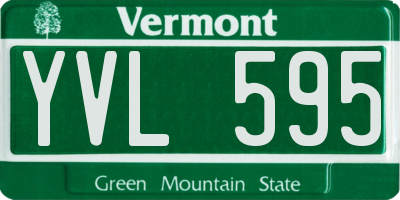 VT license plate YVL595