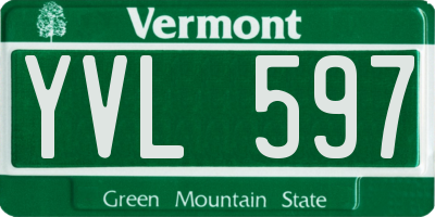 VT license plate YVL597