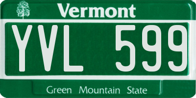 VT license plate YVL599