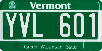 VT license plate YVL601