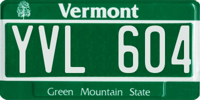 VT license plate YVL604