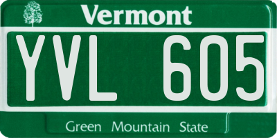 VT license plate YVL605