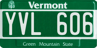 VT license plate YVL606