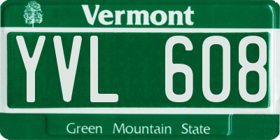 VT license plate YVL608