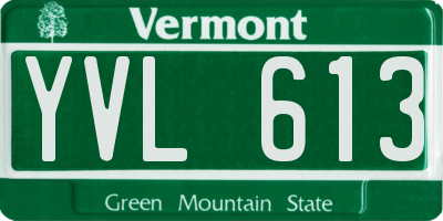 VT license plate YVL613