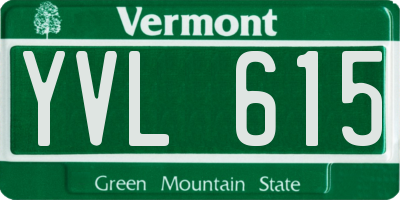 VT license plate YVL615
