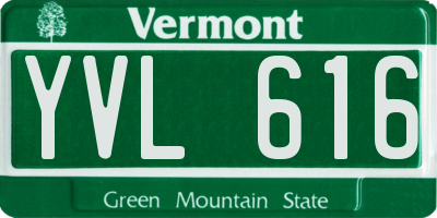VT license plate YVL616