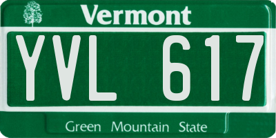 VT license plate YVL617