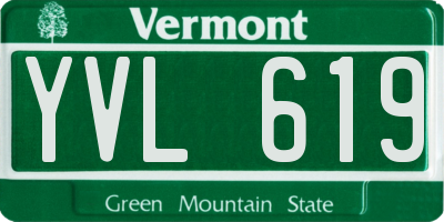 VT license plate YVL619