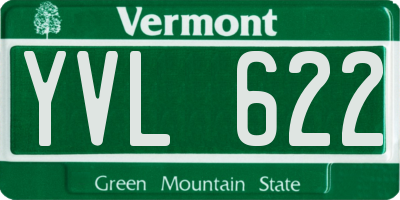 VT license plate YVL622