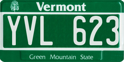 VT license plate YVL623