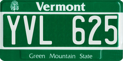 VT license plate YVL625