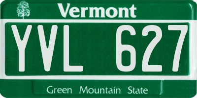 VT license plate YVL627