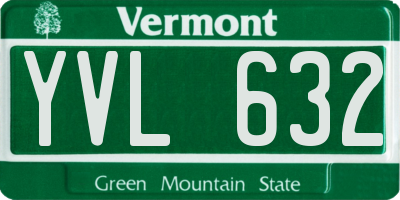 VT license plate YVL632