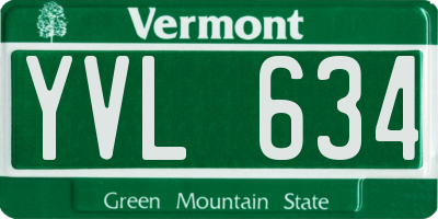 VT license plate YVL634