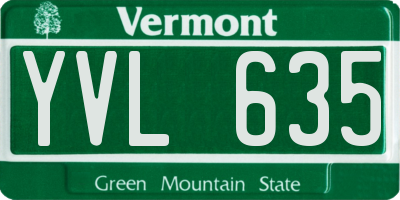 VT license plate YVL635